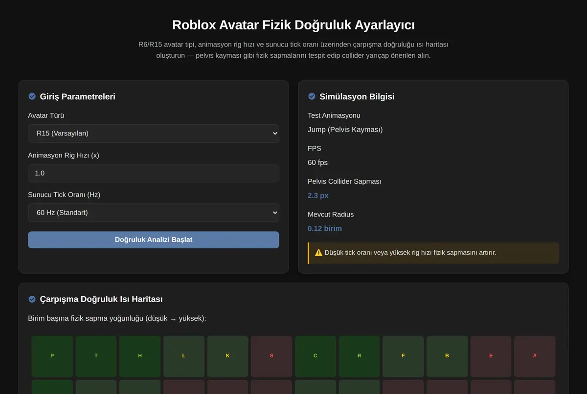 Roblox Avatar Fizik Doğruluk Ayarlayıcı ekran görüntüsü 2