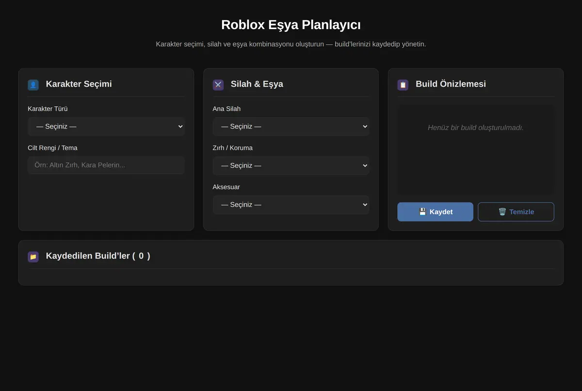 Roblox Eşya Planlayıcı - Build Tasarla & Kaydet ekran görüntüsü 2