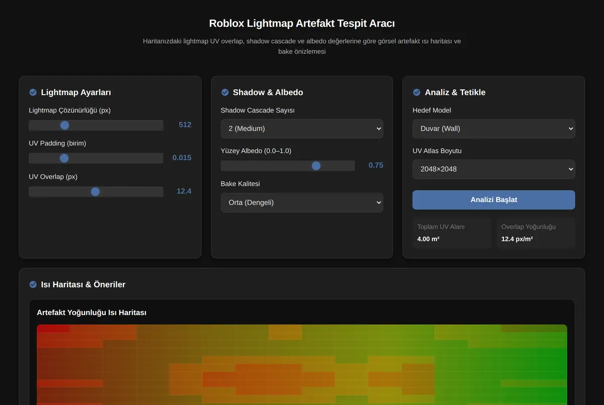 Roblox Lightmap Artefakt Tespit Aracı ekran görüntüsü 2