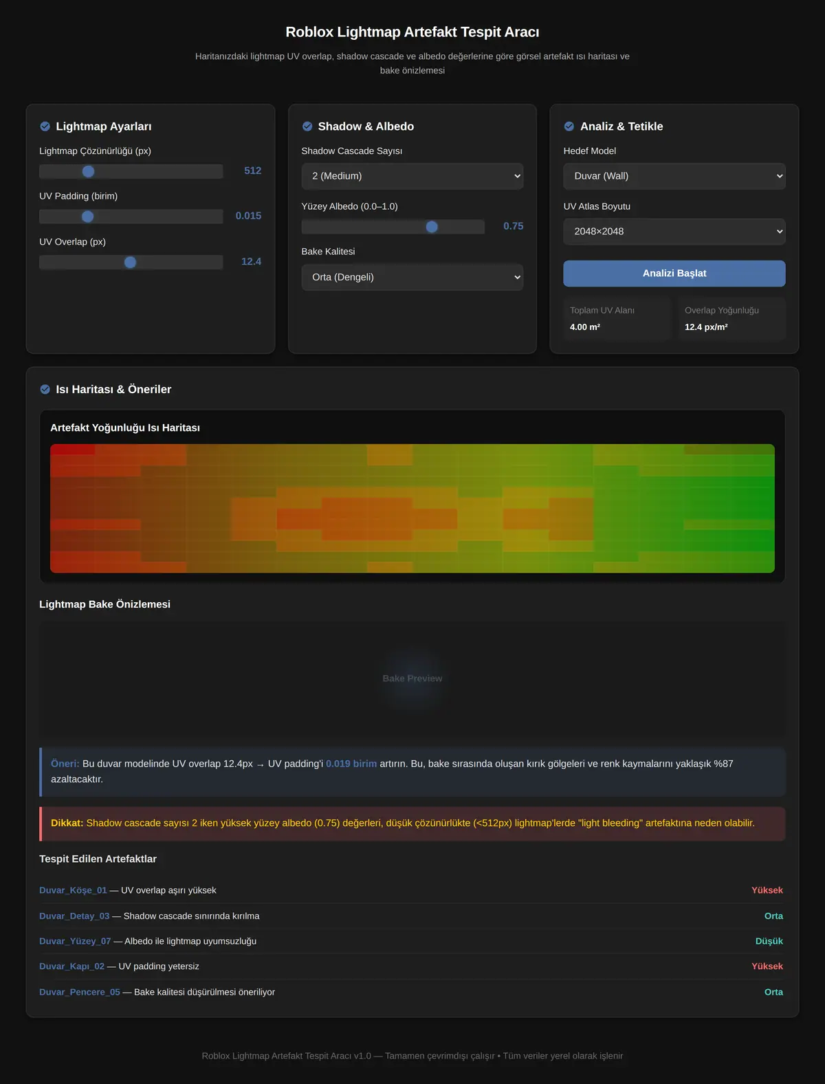 Roblox Lightmap Artefakt Tespit Aracı ekran görüntüsü 3