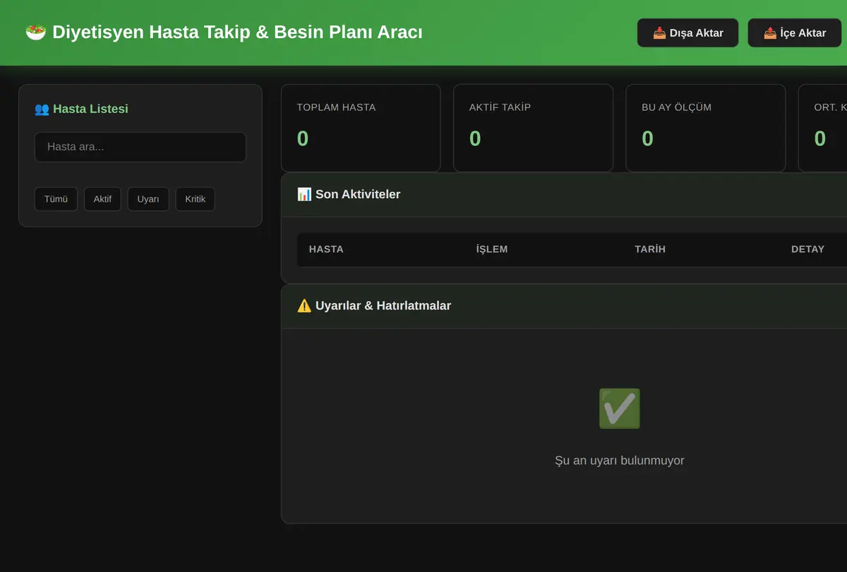 Diyetisyen Hasta Takip & Besin Planı Aracı ekran görüntüsü