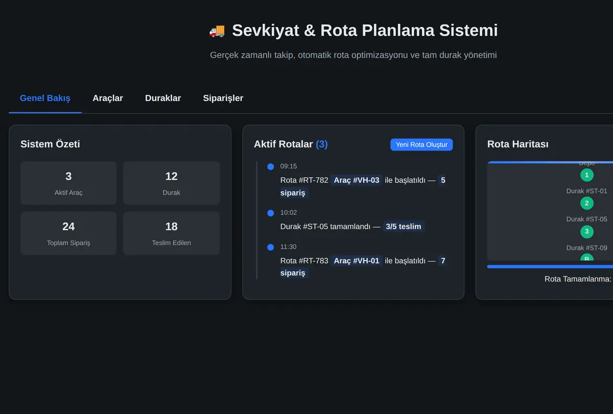 Akıllı Sevkiyat & Rota Planlama Sistemi ekran görüntüsü