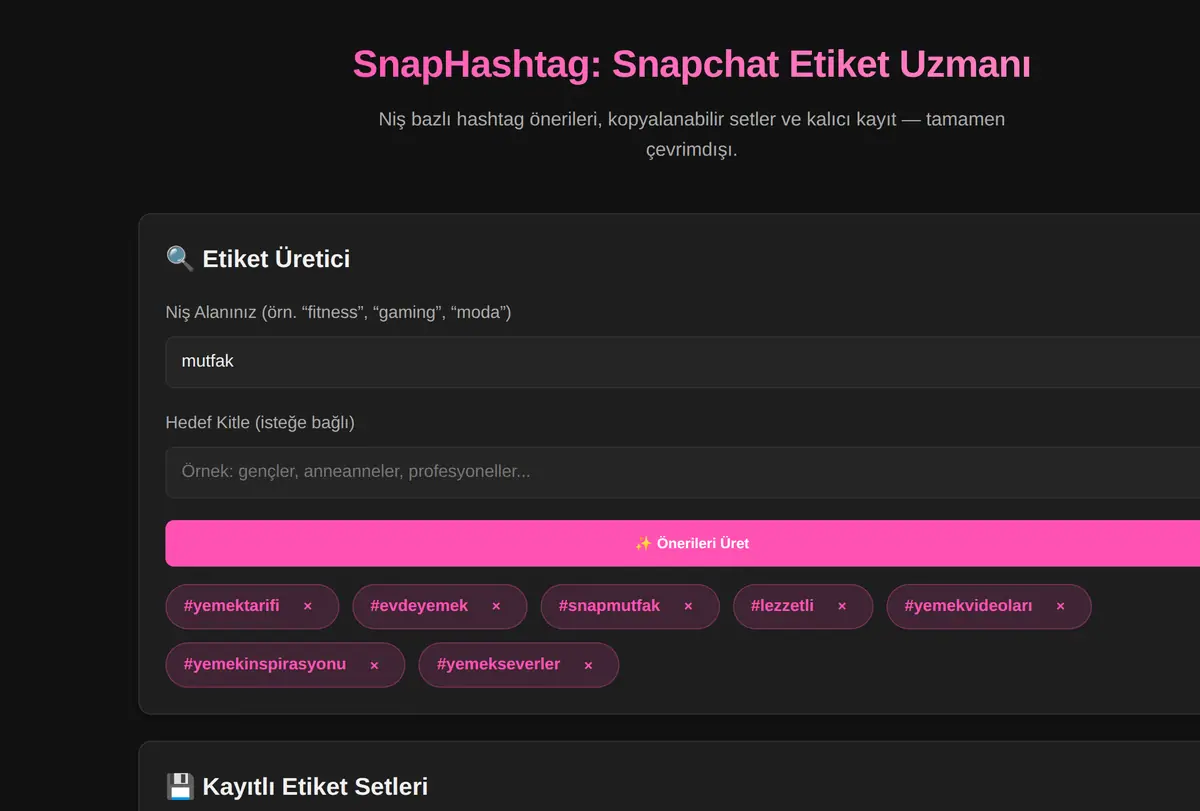 SnapHashtag: Snapchat Etiket Uzmanı ekran görüntüsü