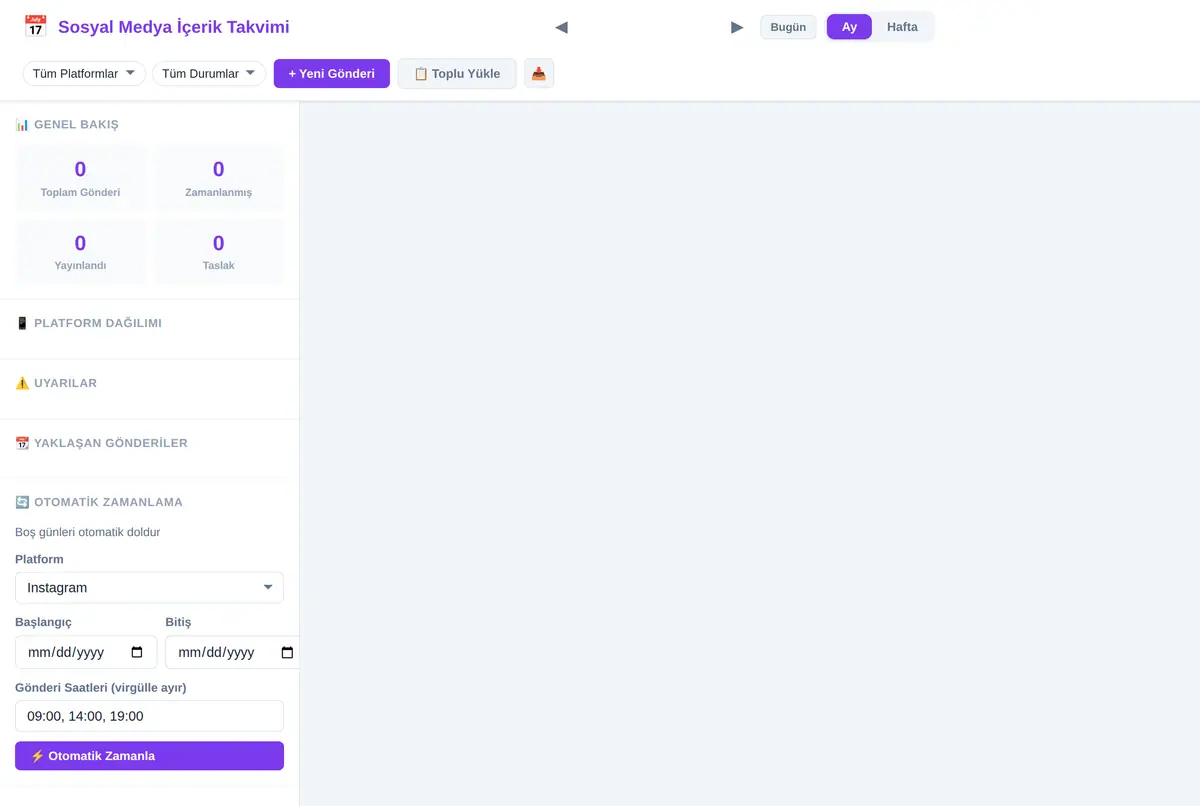 Sosyal Medya İçerik Takvimi & Planlayıcı ekran görüntüsü 3