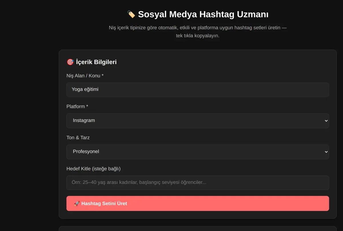 Sosyal Medya Hashtag Uzmanı ekran görüntüsü
