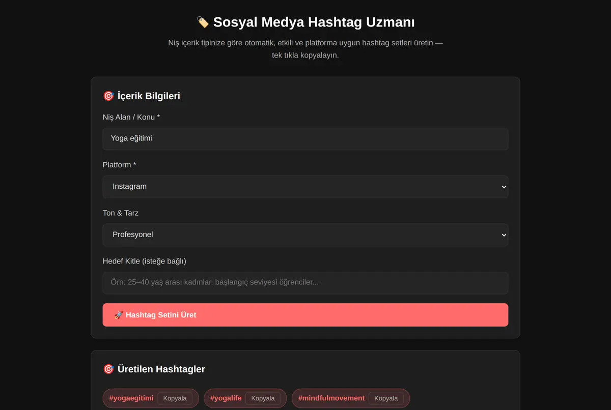 Sosyal Medya Hashtag Uzmanı ekran görüntüsü 2