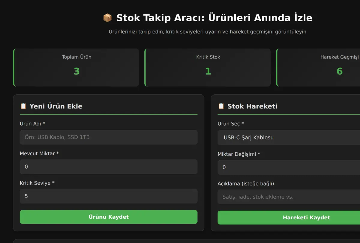 Stok Takip Aracı: Ürünleri Anında İzle ekran görüntüsü