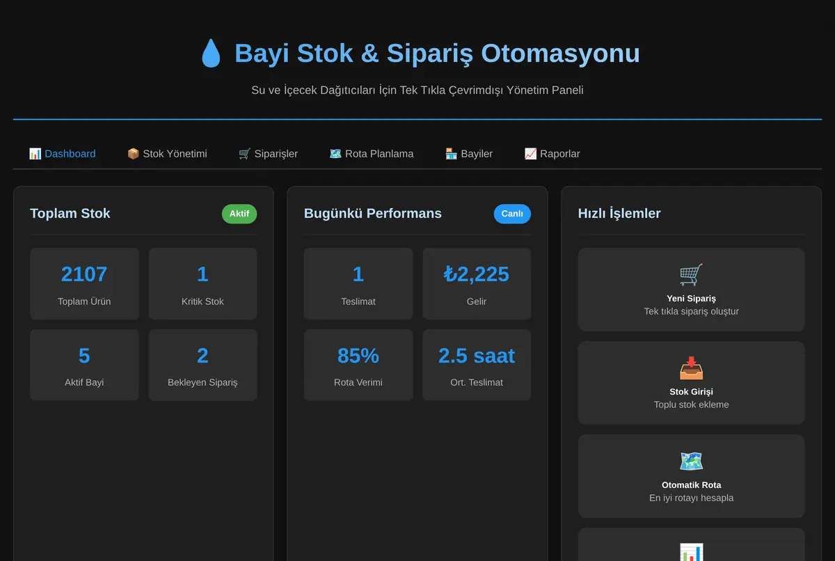 Bayi Stok & Sipariş Otomasyonu ekran görüntüsü 2