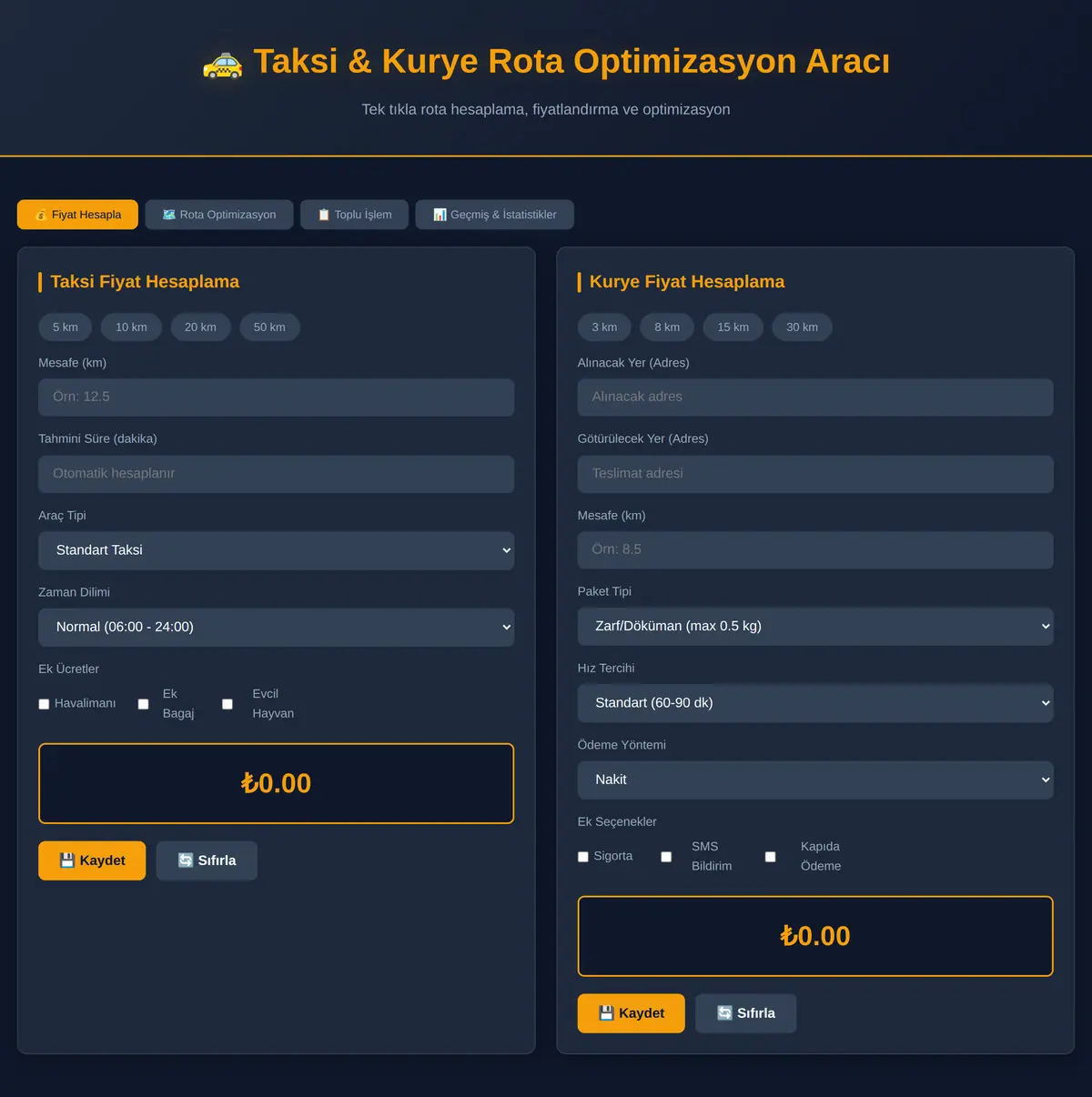 Taksi & Kurye Rota Optimizasyon Aracı ekran görüntüsü 3