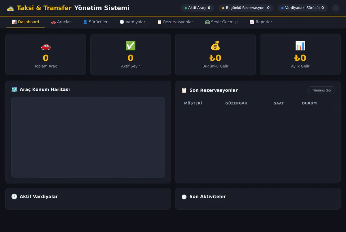 Taksi & Transfer Yönetim Sistemi ekran görüntüsü 3