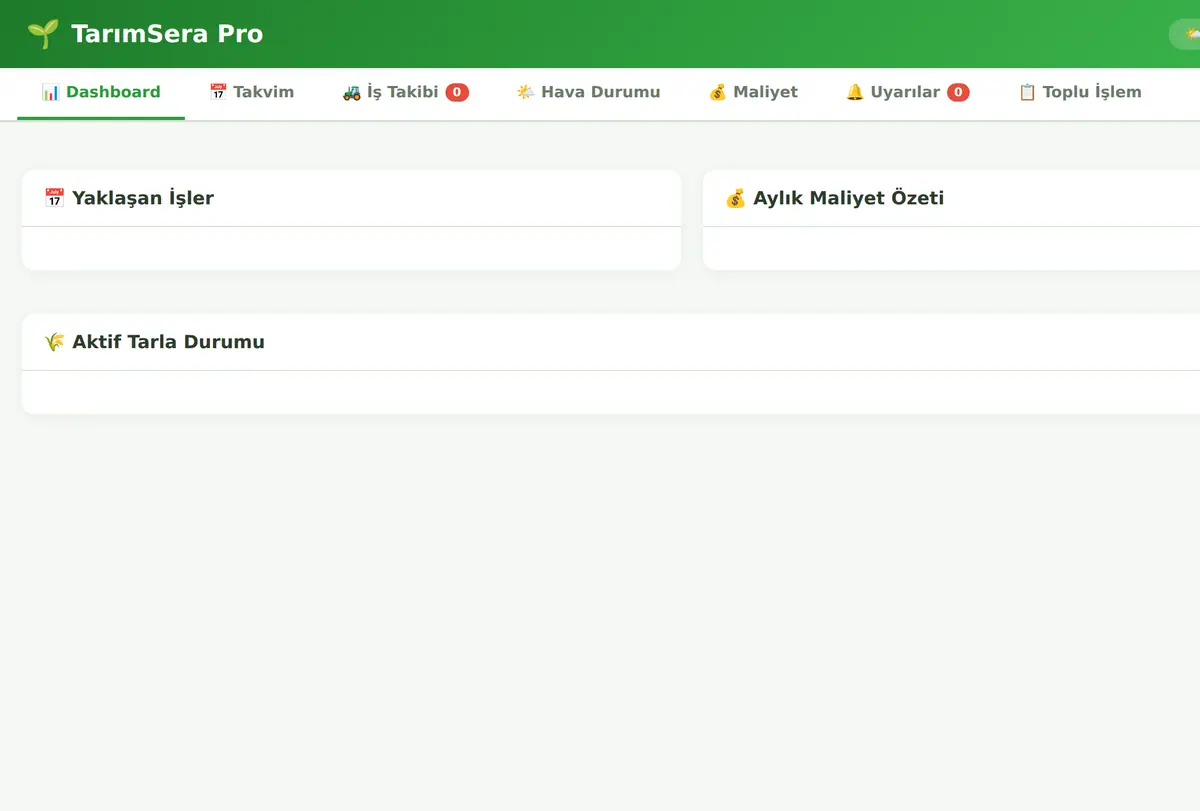TarımSera Pro - Çiftlik Takip ve Planlama ekran görüntüsü