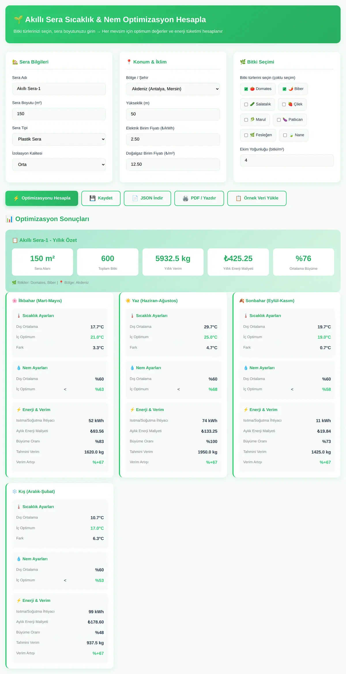 Akıllı Sera Sıcaklık & Nem Optimizasyon Hesapla ekran görüntüsü 3