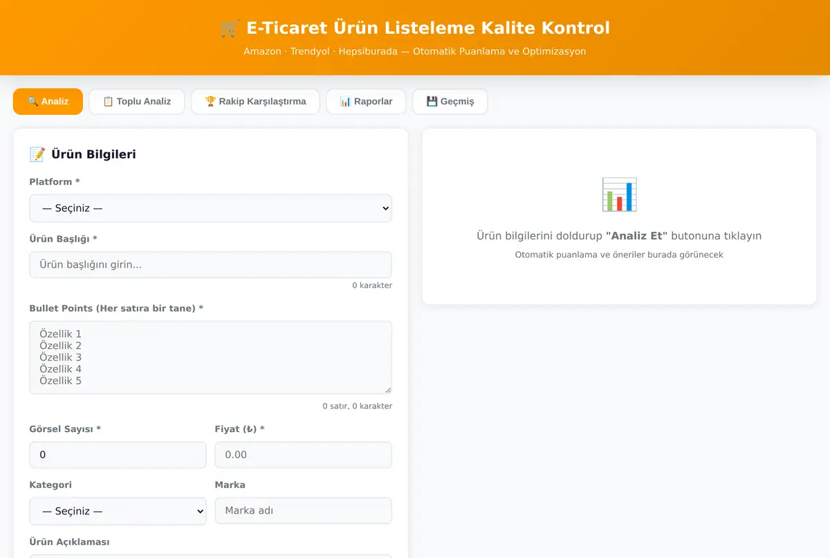 E-Ticaret Ürün Listeleme Kalite Kontrol ekran görüntüsü 2