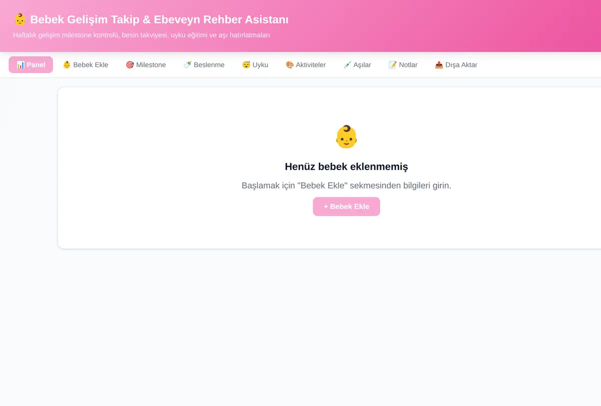 Bebek Gelişim Takip & Ebeveyn Rehber Asistanı ekran görüntüsü