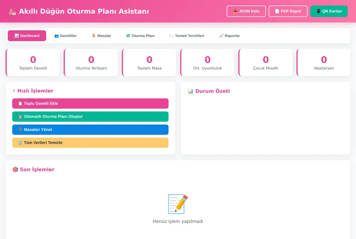 Akıllı Düğün Oturma Planı Asistanı ekran görüntüsü 2