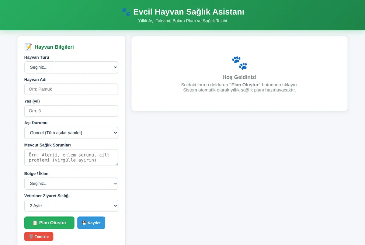 Evcil Hayvan Sağlık Asistanı - Yıllık Takvim ekran görüntüsü 2