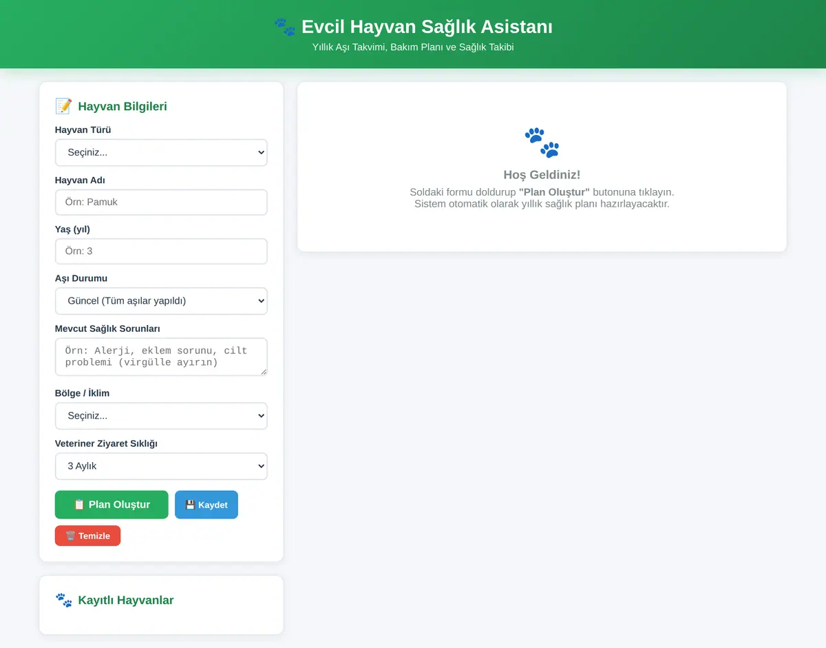 Evcil Hayvan Sağlık Asistanı - Yıllık Takvim ekran görüntüsü 3