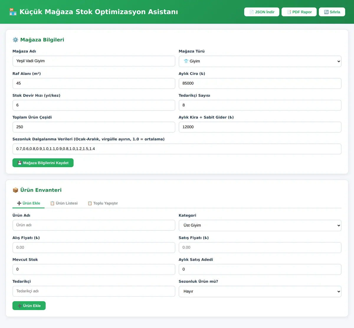Küçük Mağaza Stok Optimizasyon Asistanı ekran görüntüsü 3