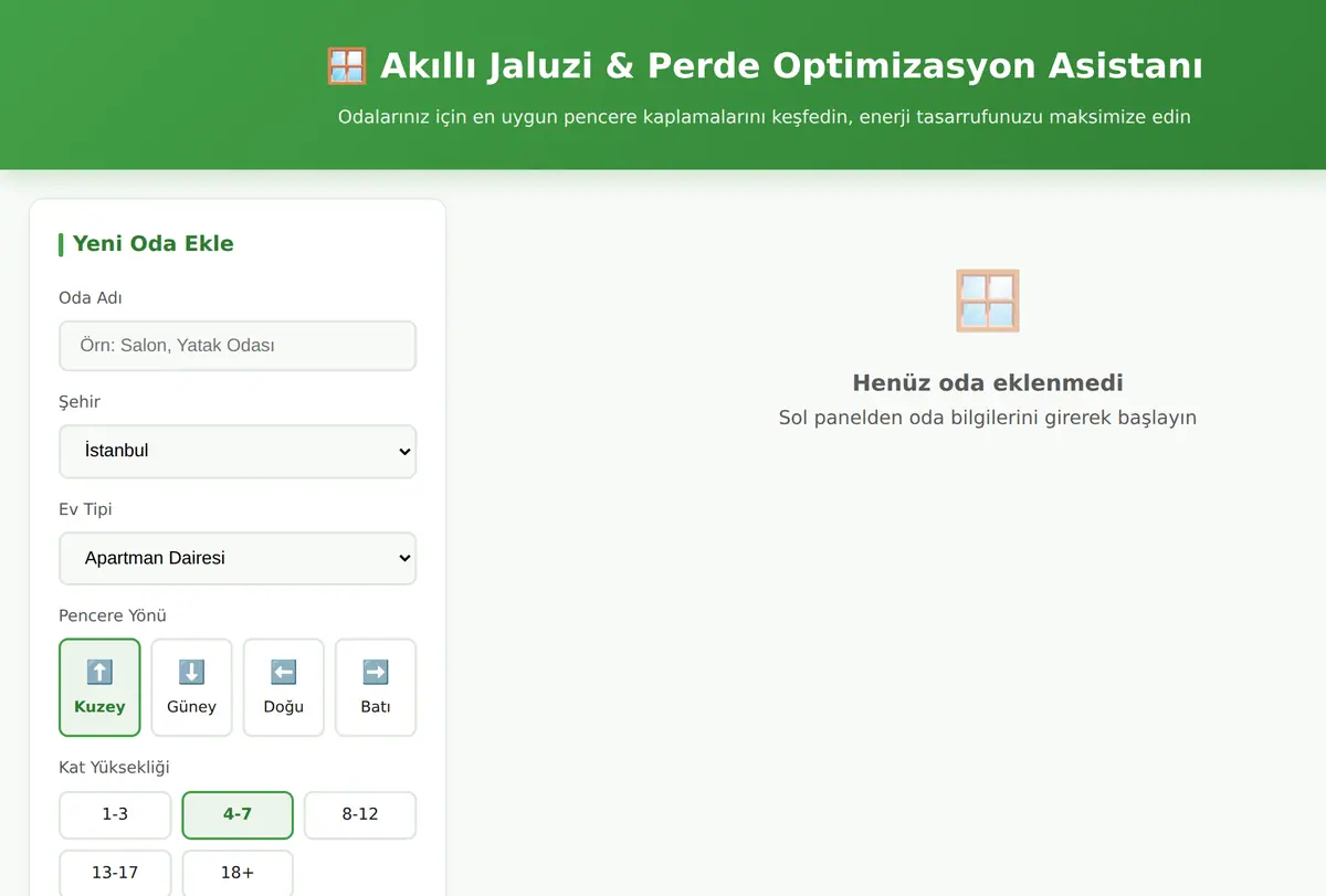 Akıllı Jaluzi & Perde Optimizasyon Asistanı ekran görüntüsü