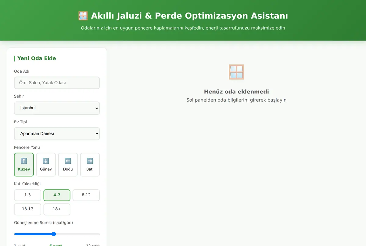 Akıllı Jaluzi & Perde Optimizasyon Asistanı ekran görüntüsü 2