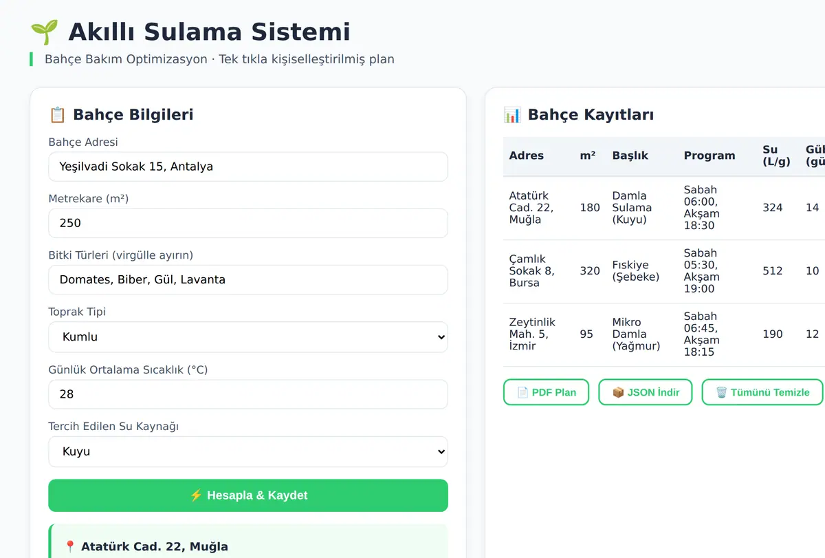 Akıllı Sulama Sistemi: Bahçe Bakım Optimizasyon ekran görüntüsü