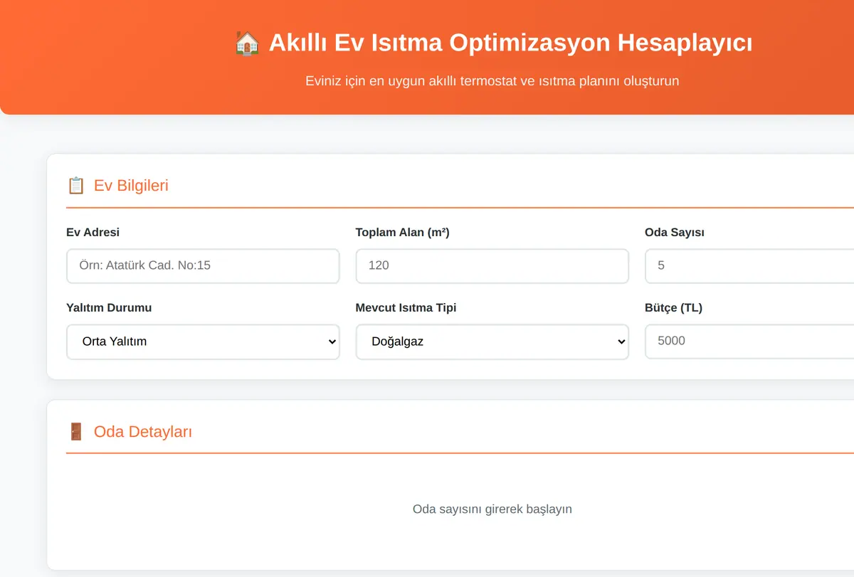 Akıllı Ev Isıtma Optimizasyon Hesaplayıcı ekran görüntüsü