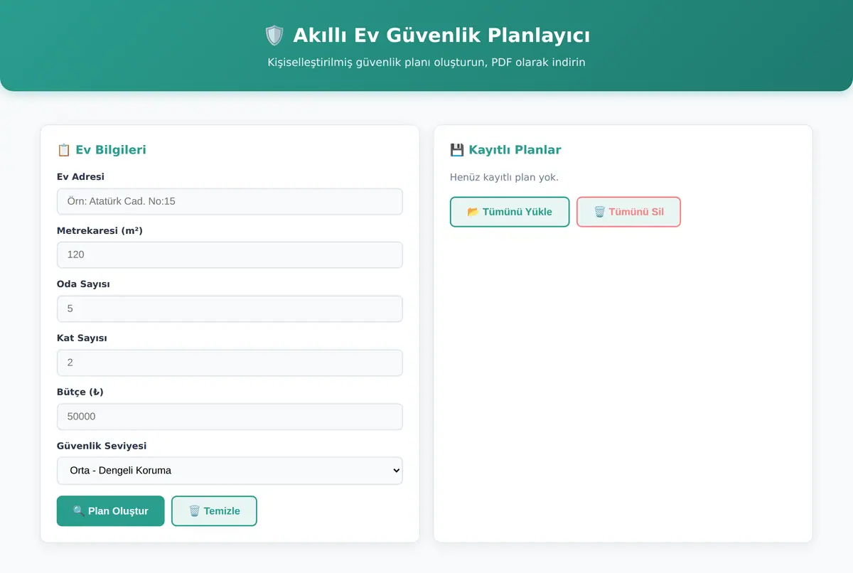 Akıllı Ev Güvenlik Planlayıcı Hesaplayıcı ekran görüntüsü 3