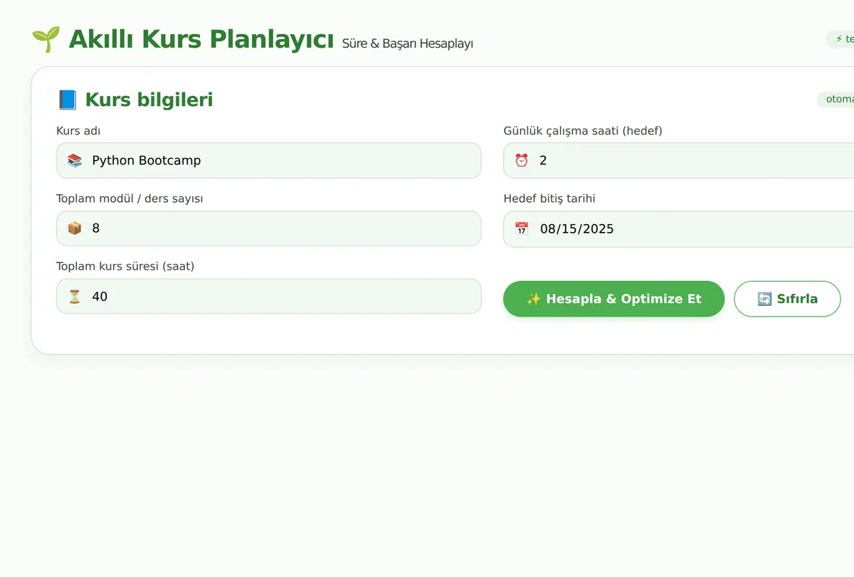 Akıllı Kurs Planlayıcı ekran görüntüsü
