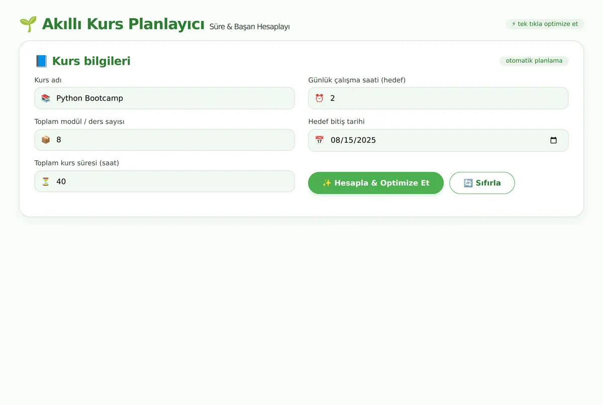 Akıllı Kurs Planlayıcı ekran görüntüsü 3