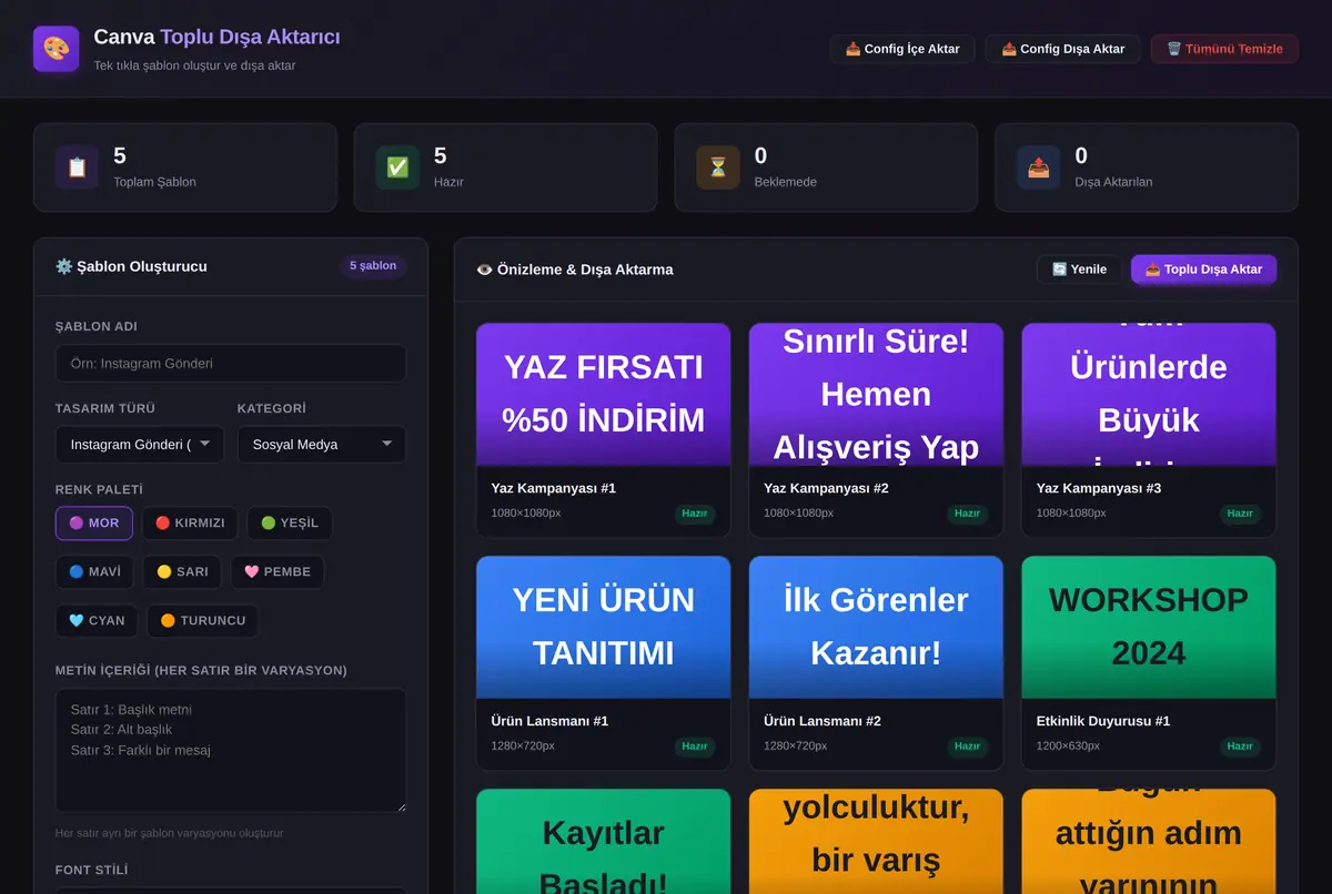 Canva Toplu Dışa Aktarıcı ekran görüntüsü 2