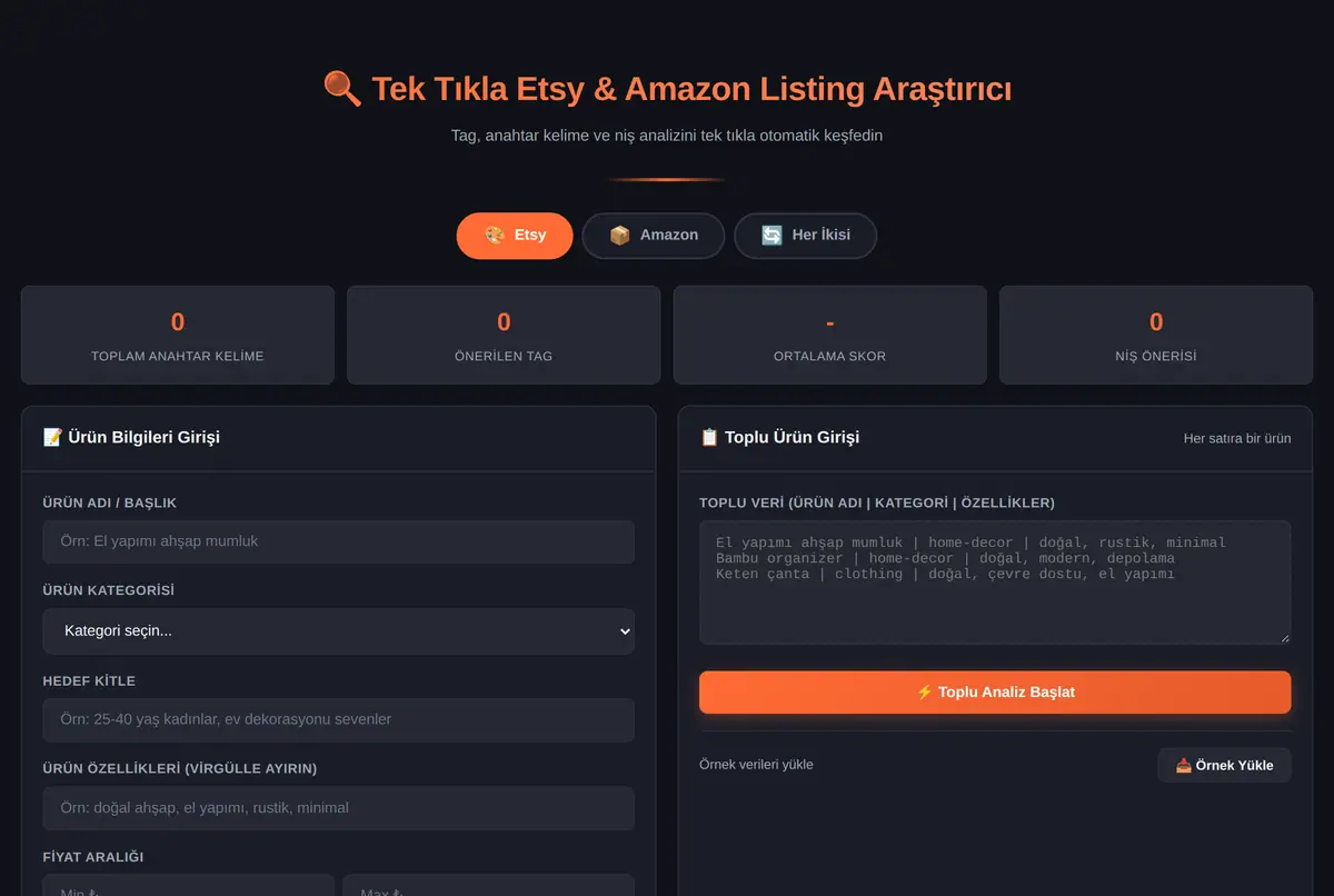 Tek Tıkla Etsy & Amazon Listing Araştırıcı ekran görüntüsü 2
