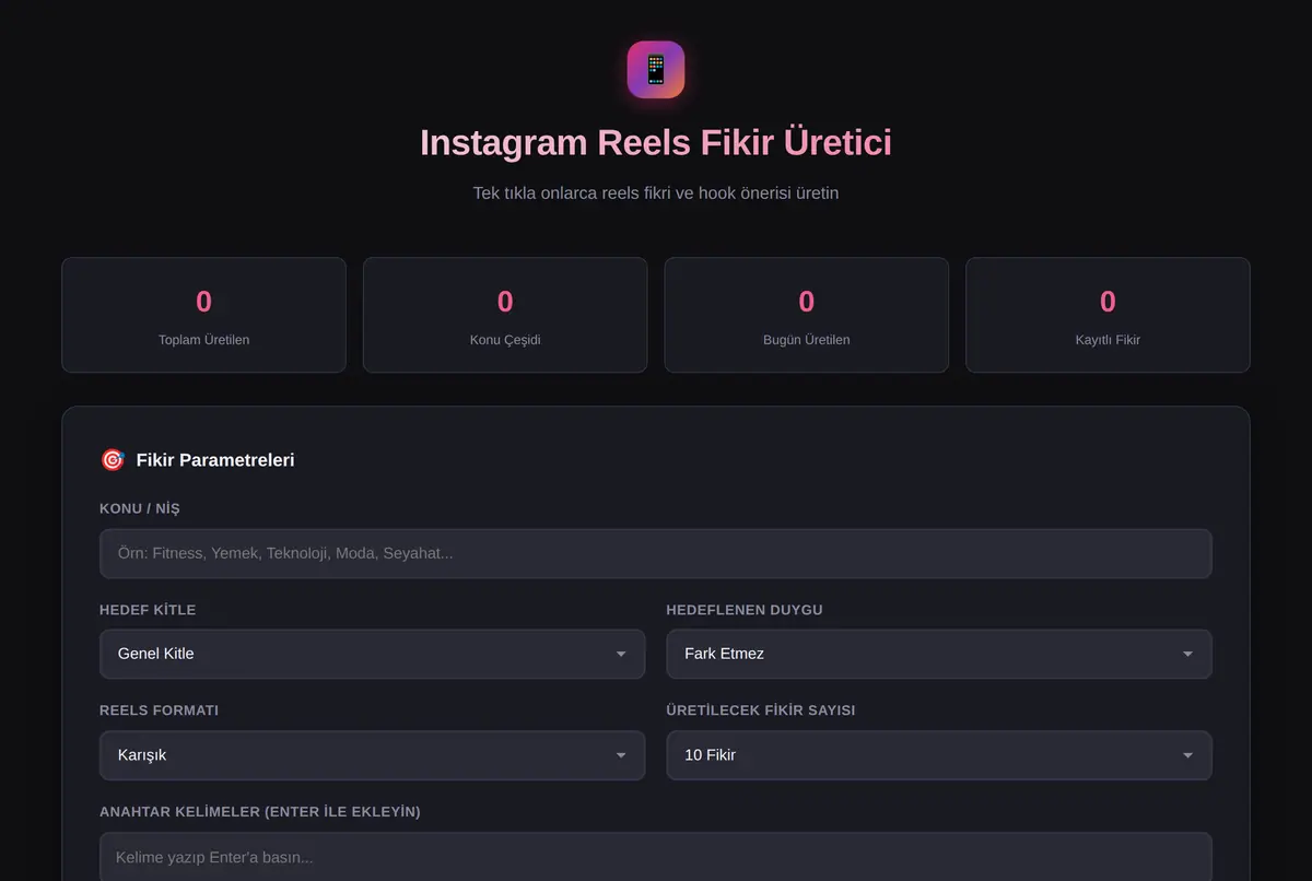 Instagram Reels Fikir Üretici ekran görüntüsü 2
