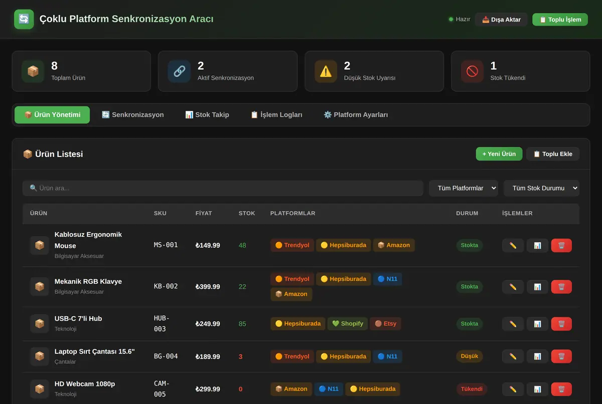 Çoklu Platform Senkronizasyon Aracı ekran görüntüsü 2