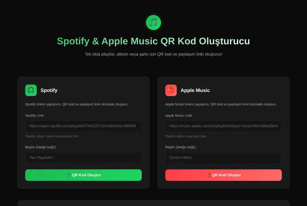 Spotify & Apple Music QR Kod Oluşturucu ekran görüntüsü 2