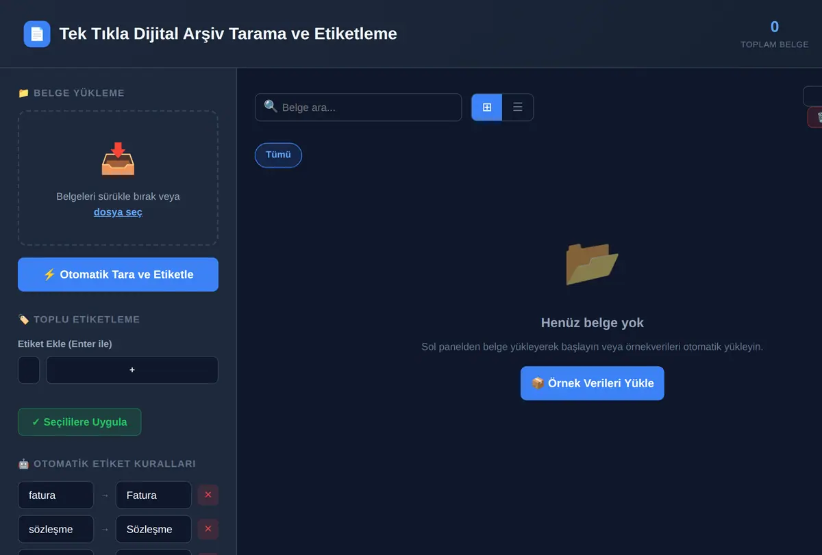 Tek Tıkla Dijital Arşiv Tarama ve Etiketleme ekran görüntüsü