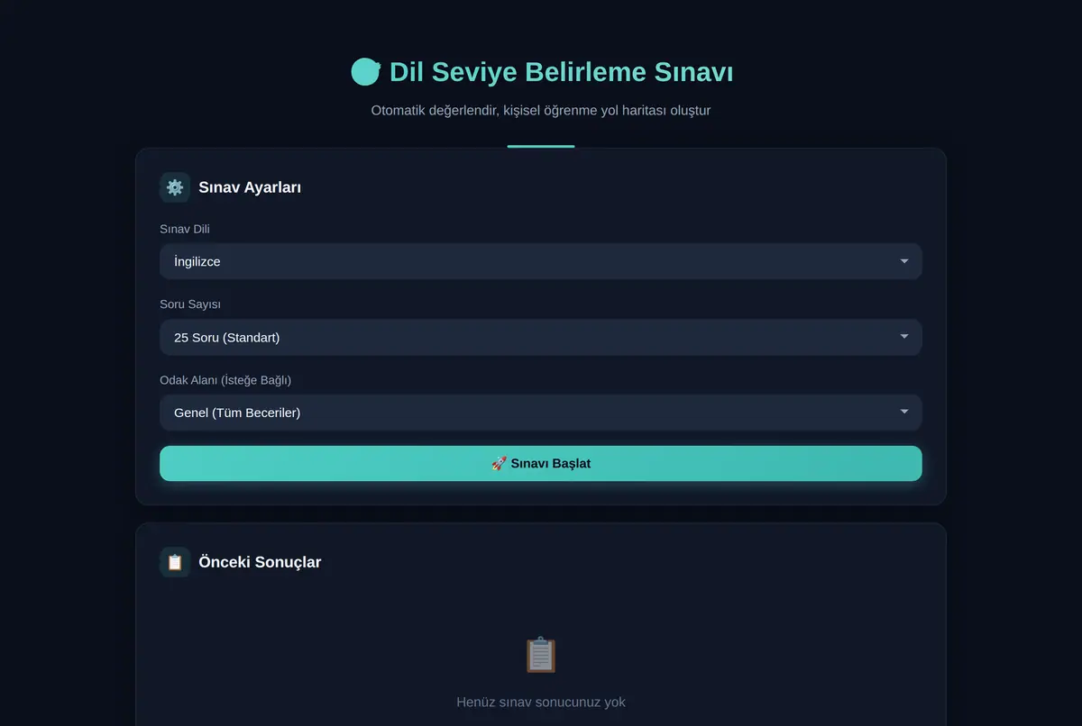 Dil Seviye Belirleme Sınavı ve Yol Haritası ekran görüntüsü 2