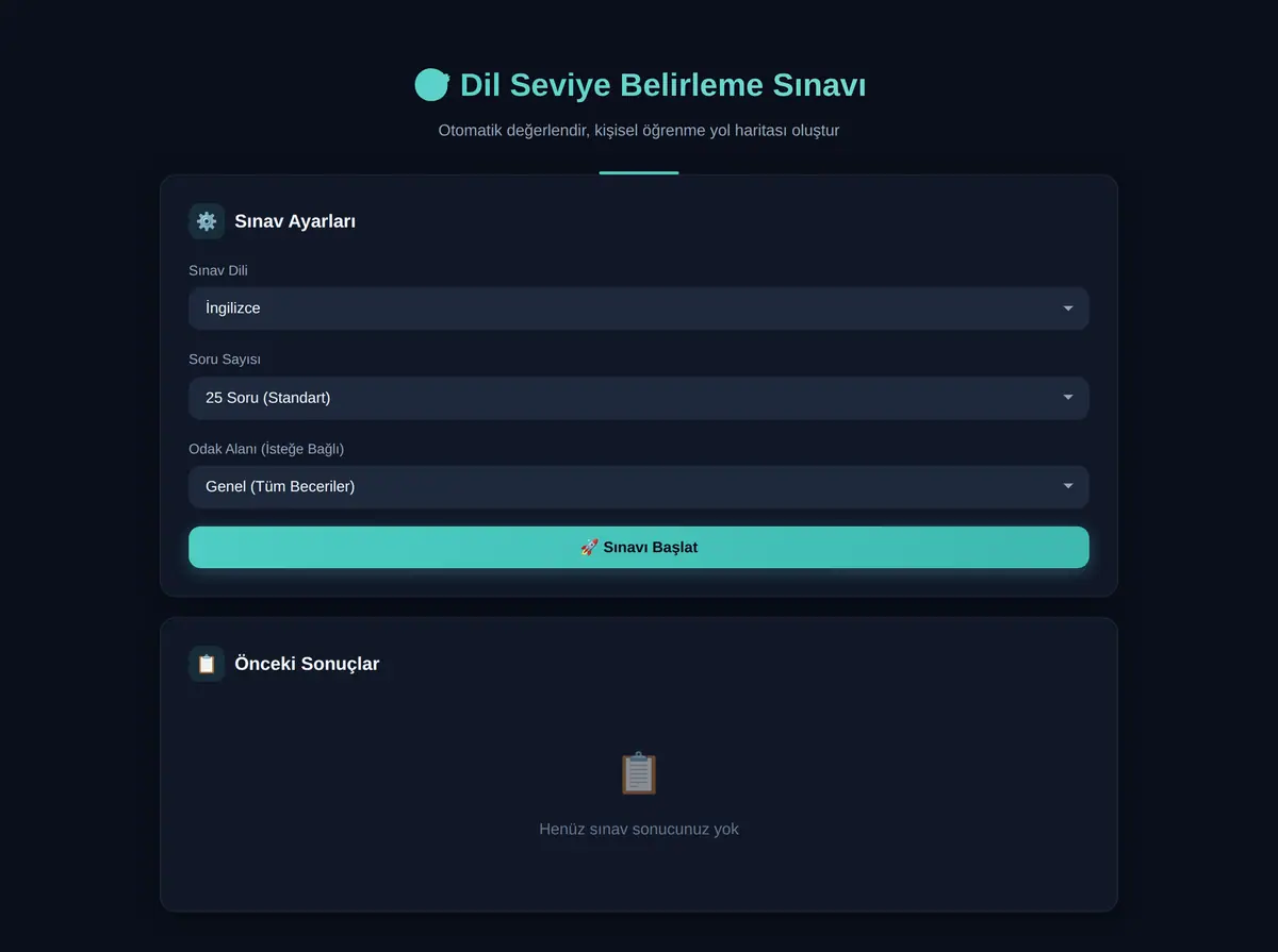 Dil Seviye Belirleme Sınavı ve Yol Haritası ekran görüntüsü 3