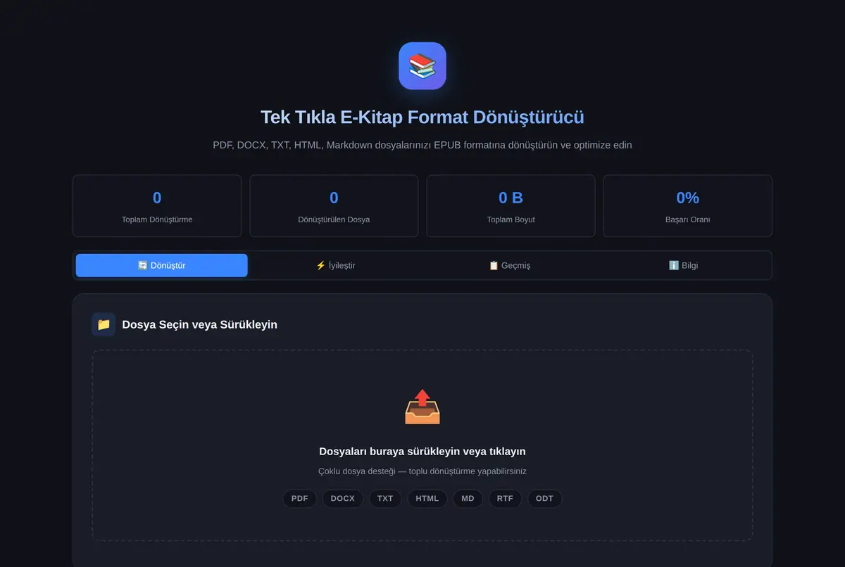 Tek Tıkla E-Kitap Format Dönüştürücü ve Optimiz ekran görüntüsü 2