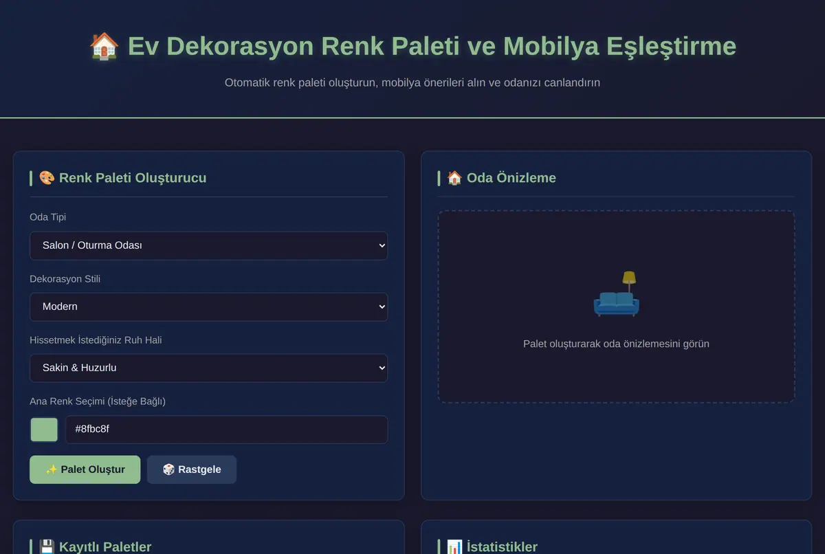 Ev Dekorasyon Renk Paleti ve Mobilya Eşleştirme ekran görüntüsü 2