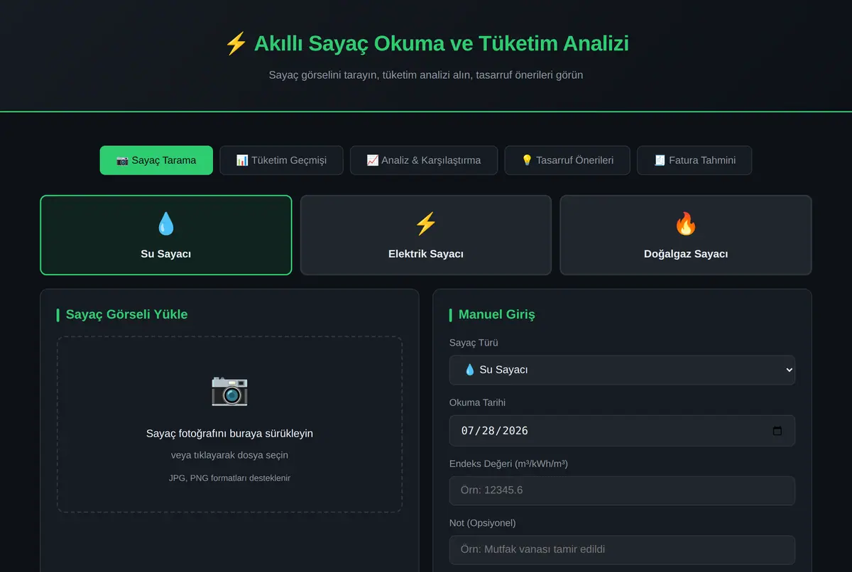 Akıllı Sayaç Okuma ve Tüketim Analizi Aracı ekran görüntüsü 2