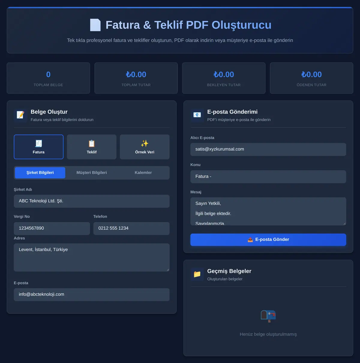 Fatura & Teklif PDF Oluşturucu ekran görüntüsü 3