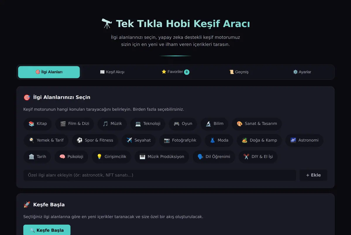 Tek Tıkla Hobi Keşif Aracı ekran görüntüsü 2