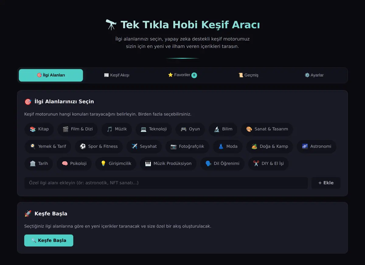 Tek Tıkla Hobi Keşif Aracı ekran görüntüsü 3