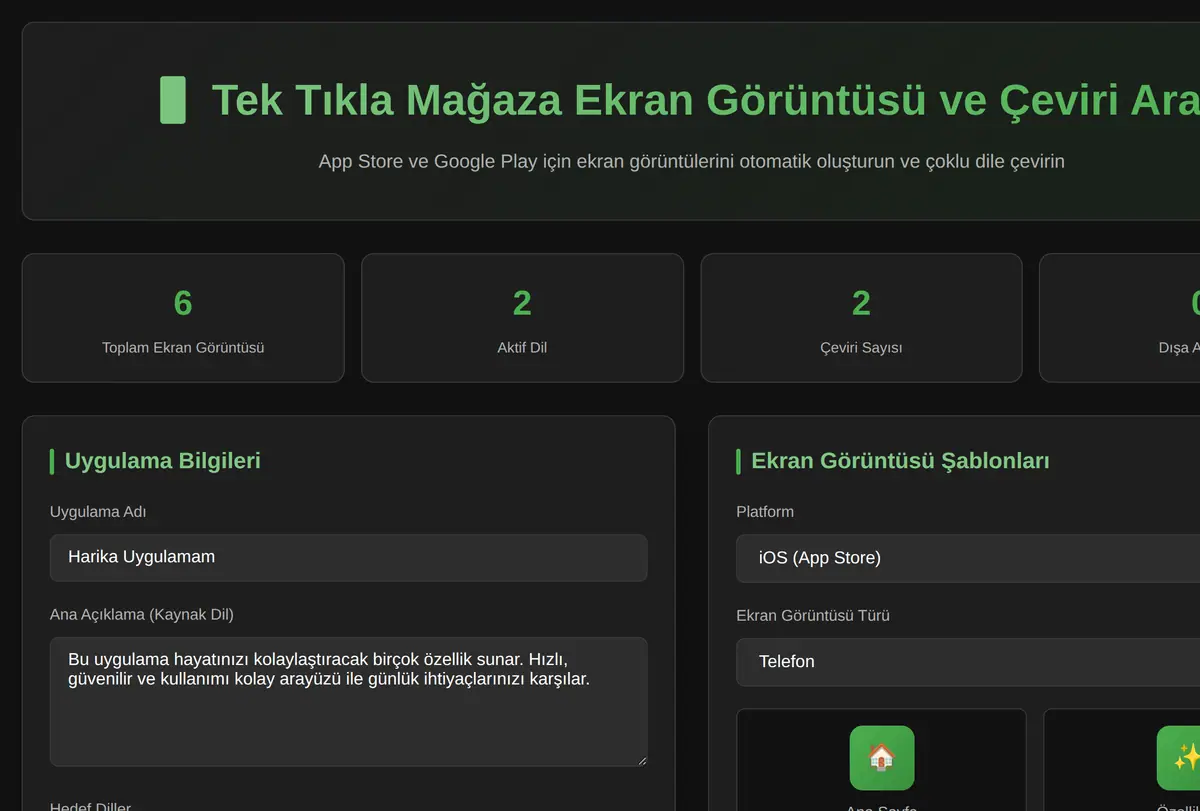Tek Tıkla Mağaza Ekran Görüntüsü ve Çeviri Aracı ekran görüntüsü