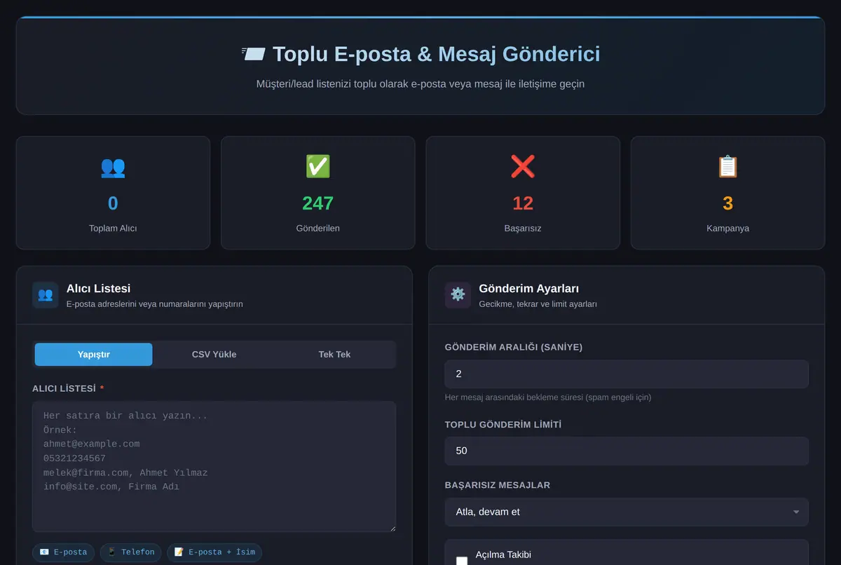 Toplu E-posta & Mesaj Gönderici ekran görüntüsü 2