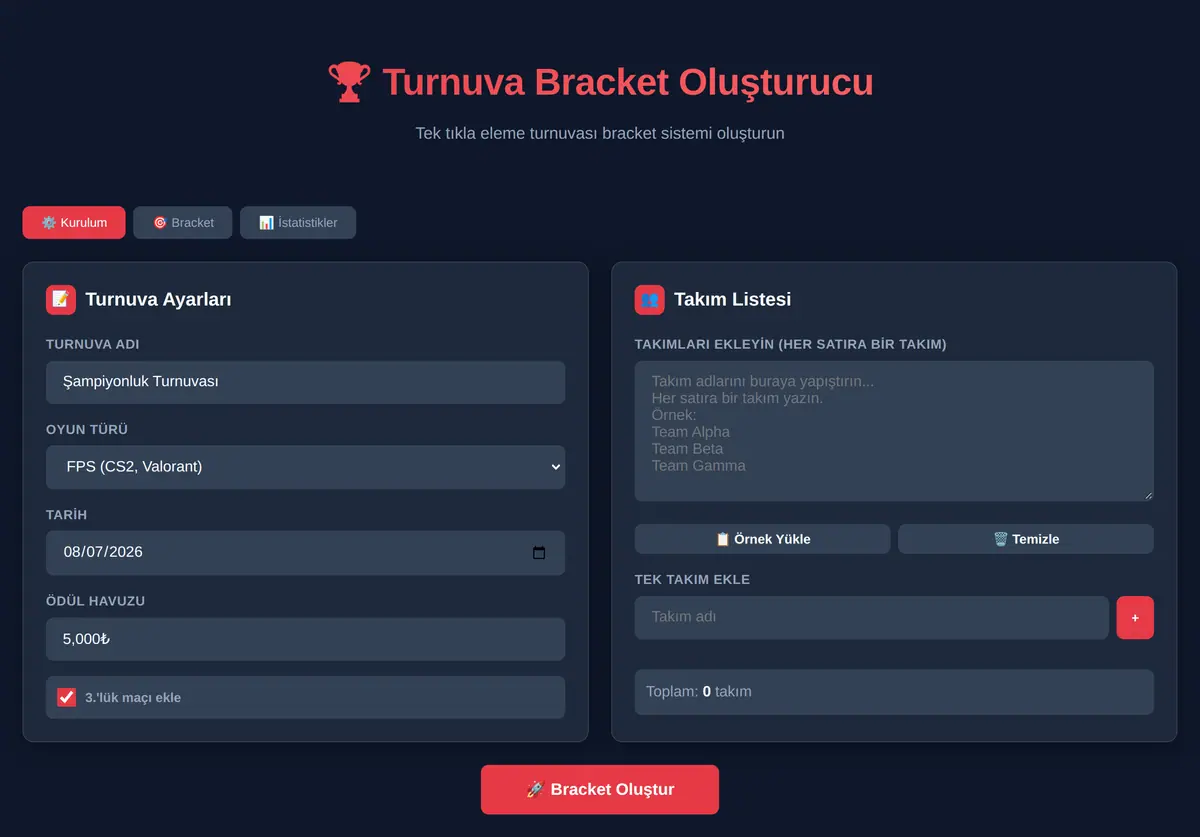Turnuva Bracket Oluşturucu ekran görüntüsü 3