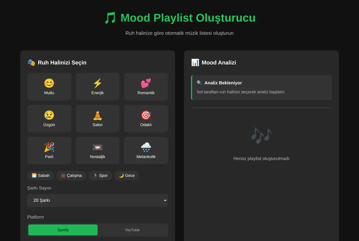 Mood Playlist Oluşturucu ekran görüntüsü 2