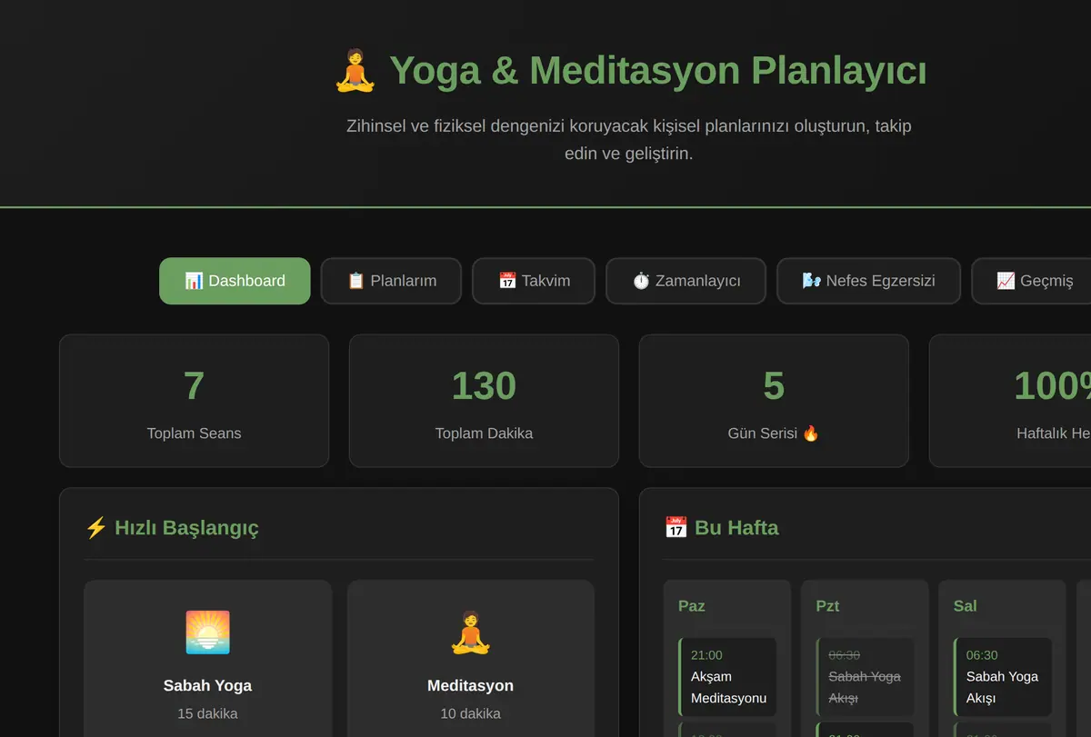 Yoga & Meditasyon Planlayıcı ekran görüntüsü