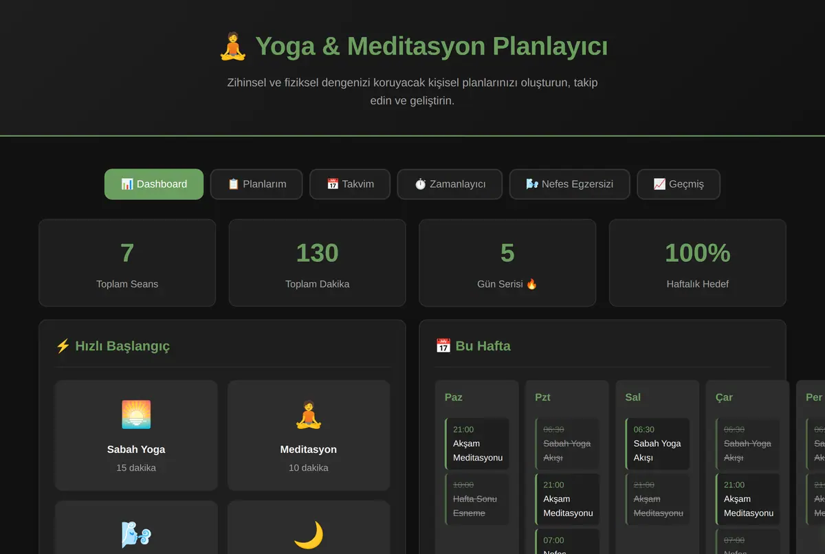 Yoga & Meditasyon Planlayıcı ekran görüntüsü 2