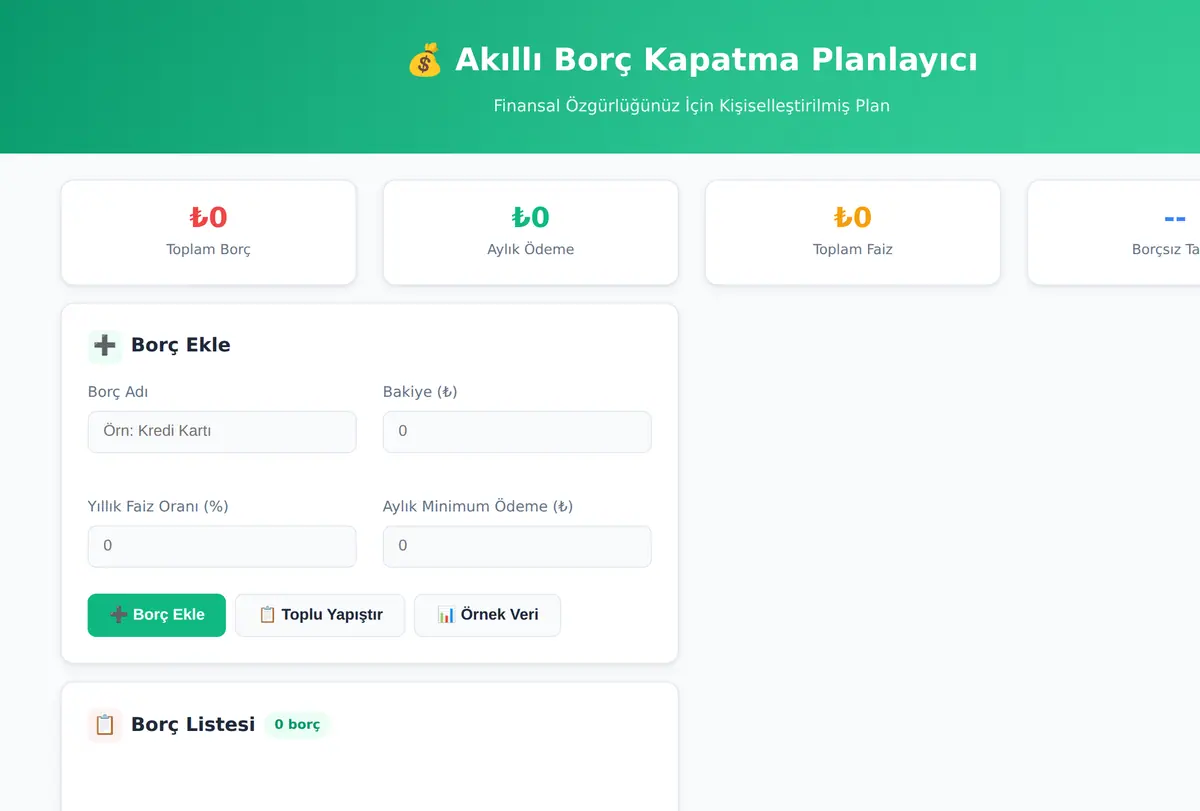 Akıllı Borç Kapatma Planlayıcı - Finansal Özgür ekran görüntüsü